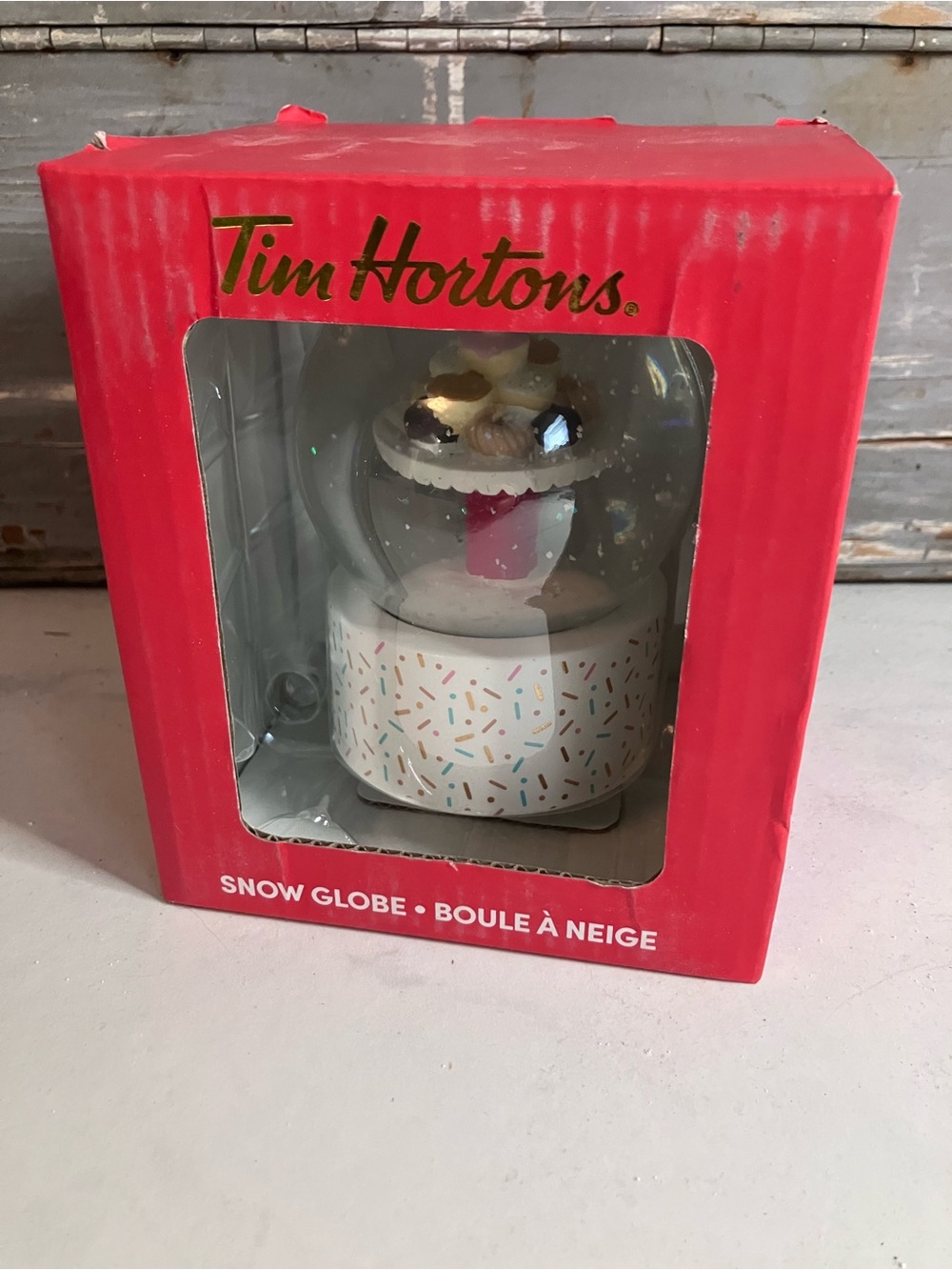 Tim Hortons Donut Snow Globe - with Red Box